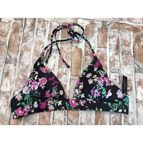 Victoria’s Secret Swim Multicolor Lightly Padded Floral Triangle Bikini Med Top - Picture 1 of 6